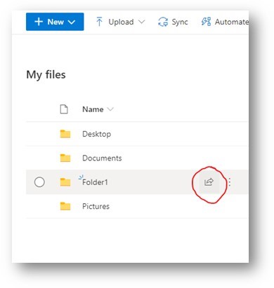 Sharing Files Using Onedrive